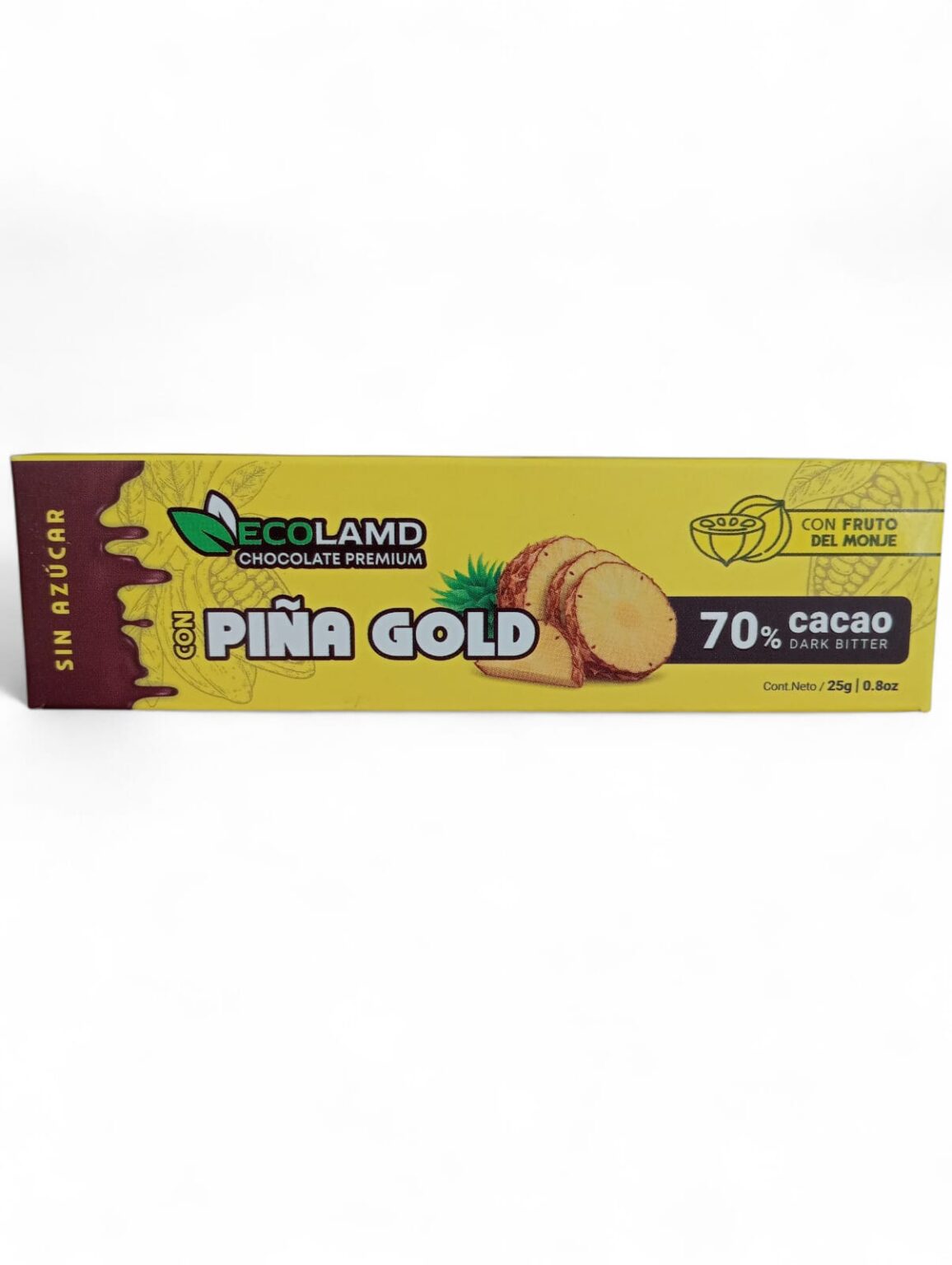 Barra de chocolate con piña gold 25g - Quality Market